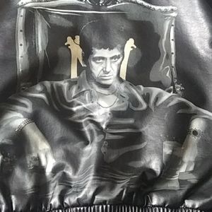 Black leather scarface jacket